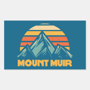 Mount Muir California Retro Turquoise Rechthoekige Sticker