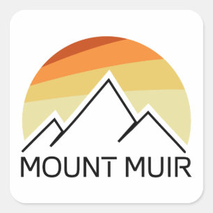 Mount Muir California Retro Vierkante Sticker
