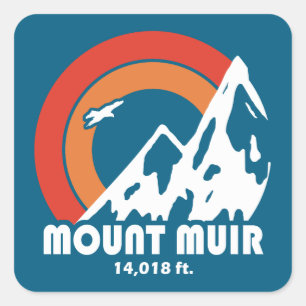 Mount Muir California Sun Eagle Vierkante Sticker