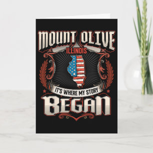 Mount Olive Illinois Usa Vlag 4 juli Kaart