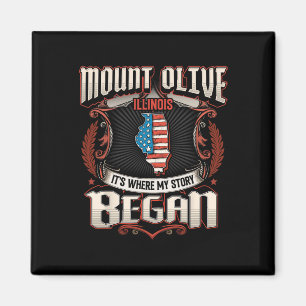 Mount Olive Illinois Usa Vlag 4 juli Magneet