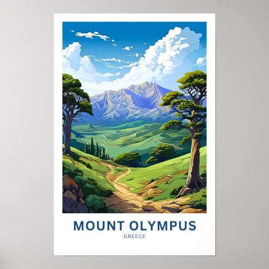 Mount Olympus Griekenland Reisprint Poster (Voorkant)