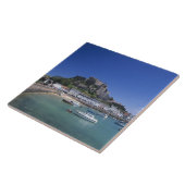 Mount Orgueil Castle and harbour, Gorey, Jersey Tegeltje (Zijkant)