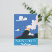 Mount Pelée, Martinique Vintage-poster Briefkaart (Staand voorkant)