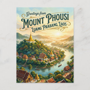 Mount Phousi Laos Briefkaart