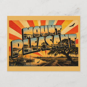 Mount Pleasant SC Getijdenkreek Zoutmoeras Kunst Briefkaart