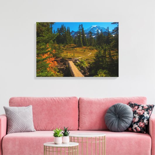 Mount Rainer, herfst Spray Park Canvas Afdruk (Insitu (Woonkamer))