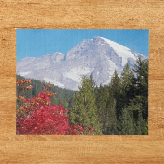 Mount Rainier en herfstkleuren Legpuzzel