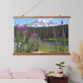 Mount Rainier en Wildflower Schilderachtig Landsch Hangend Wandkleed (Slaapkamer)