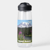 Mount Rainier en Wildflower Schilderachtig Landsch Waterfles (Voorkant)