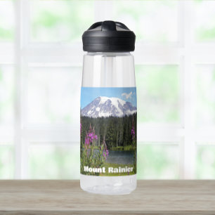 Mount Rainier en Wildflower Schilderachtig Landsch Waterfles