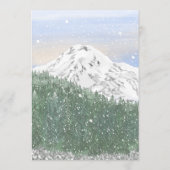Mount Rainier, Falling Snow Wedding Save the Date Advieskaart (Achterkant)
