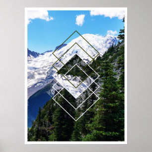 Mount Rainier Geometrisch Poster