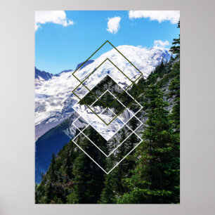 Mount Rainier Geometrisch Poster