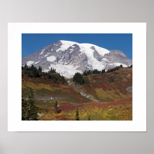 Mount Rainier herfst kleur landschap Poster (Voorkant)