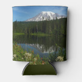 Mount Rainier Lake Reflectie met Wildflower Blikjeskoeler (Voorkant)