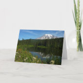 Mount Rainier Lake Reflectie met Wildflower Kaart (Voorkant)