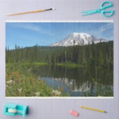 Mount Rainier Lake Reflectie met Wildflower Tissuepapier (Craft)