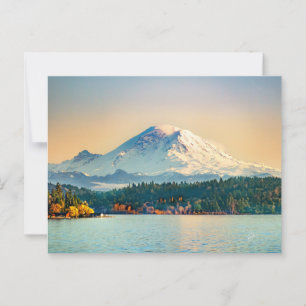 Mount Rainier Lake Washington Alle gelegenheden Bl Briefkaart