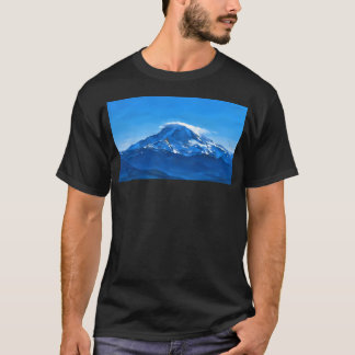 Mount Rainier met lensvormige wolk (Impressionist T-shirt