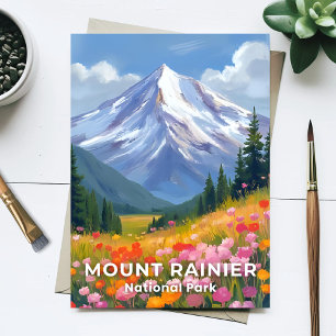 Mount Rainier Nationaal Park   Washington Reis Briefkaart