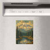  Mount Rainier National Park Retro Art Magneet (Insitu (Vaatwasser))