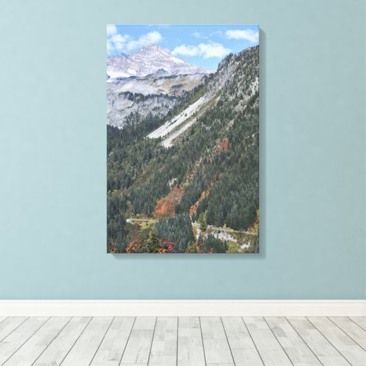 Mount Rainier National Park Scenic Canyon Canvas Afdruk (Insitu (Houten vloer))