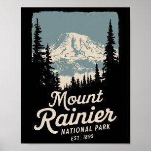 Mount Rainier National Park Souvenir Natuur Buiten Poster