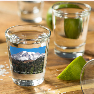 Mount Rainier National Park Travel Photo Shot Glas