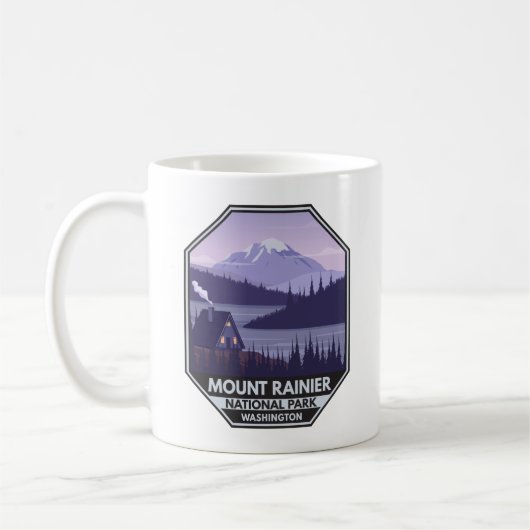 Mount Rainier National Park Washington Cabin Retro Koffiemok (Links)