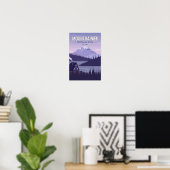 Mount Rainier National Park Washington Cabin Retro Poster (Thuiskantoor)