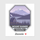 Mount Rainier National Park Washington Cabin Retro Sticker (Vel)