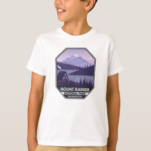 Mount Rainier National Park Washington Cabin Retro T-shirt