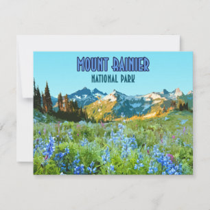Mount Rainier National Park Washington Flat Kaart