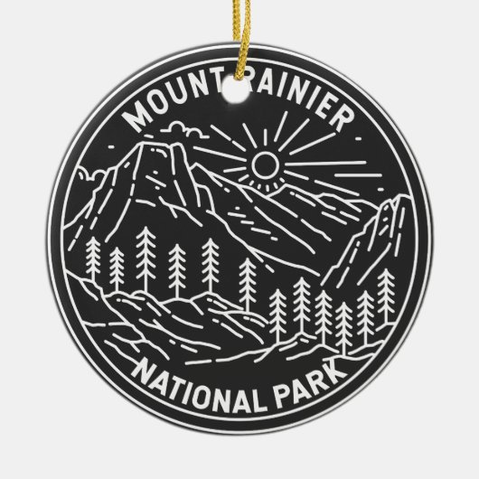 Mount Rainier National Park Washington Monoline Keramisch Ornament (Voorkant)