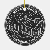 Mount Rainier National Park Washington Monoline Keramisch Ornament (Achterkant)