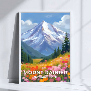 Mount Rainier National Park Washington Reisgids Poster