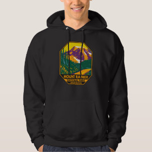 Mount Rainier National Park Washington Retro Hoodie