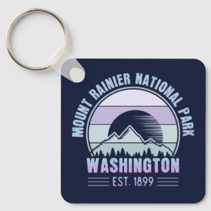 Mount Rainier National Park Washington USA Retro Sleutelhanger