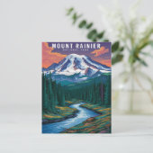Mount Rainier National Park Waterverf Briefkaart (Staand voorkant)