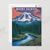 Mount Rainier National Park Waterverf Briefkaart (Voorkant / Achterkant)