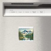 Mount Rainier National Park waterverf Magneet (Insitu (Vaatwasser))