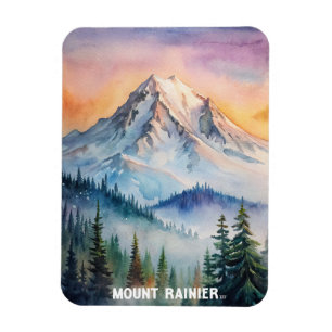 Mount Rainier National Park Waterverf schilderij Magneet