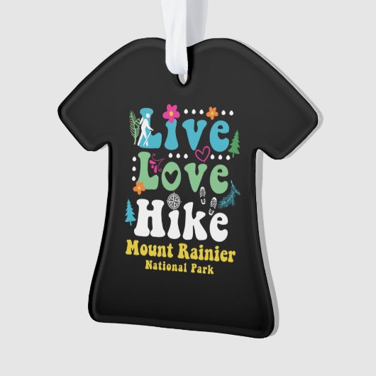 MOUNT RAINIER NATIONALE PARK RETRO 60s 70s HIKING Ornament (voorkant)