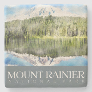 Mount Rainier Onderzetter, National Park Stone Ond Stenen Onderzetter