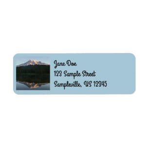 Mount Rainier Reflecteerde Sunrise I Etiket