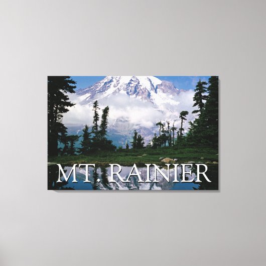 Mount Rainier | Reflectie in een bergvijver Canvas Afdruk (Voorkant)