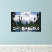 Mount Rainier | Reflectie in een bergvijver Canvas Afdruk (Insitu (Houten vloer))