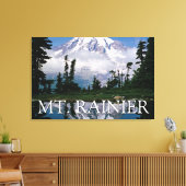 Mount Rainier | Reflectie in een bergvijver Canvas Afdruk (Insitu (Woonkamer))