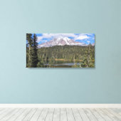 Mount Rainier Scenic Lake Landscape Canvas Afdruk (Insitu (Houten vloer))
